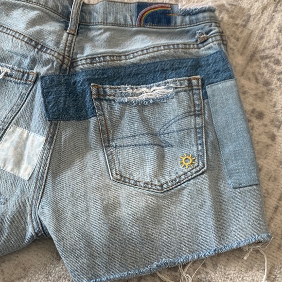 Light Blue Distressed Denim Women’s Shorts - Picture 3 of 5